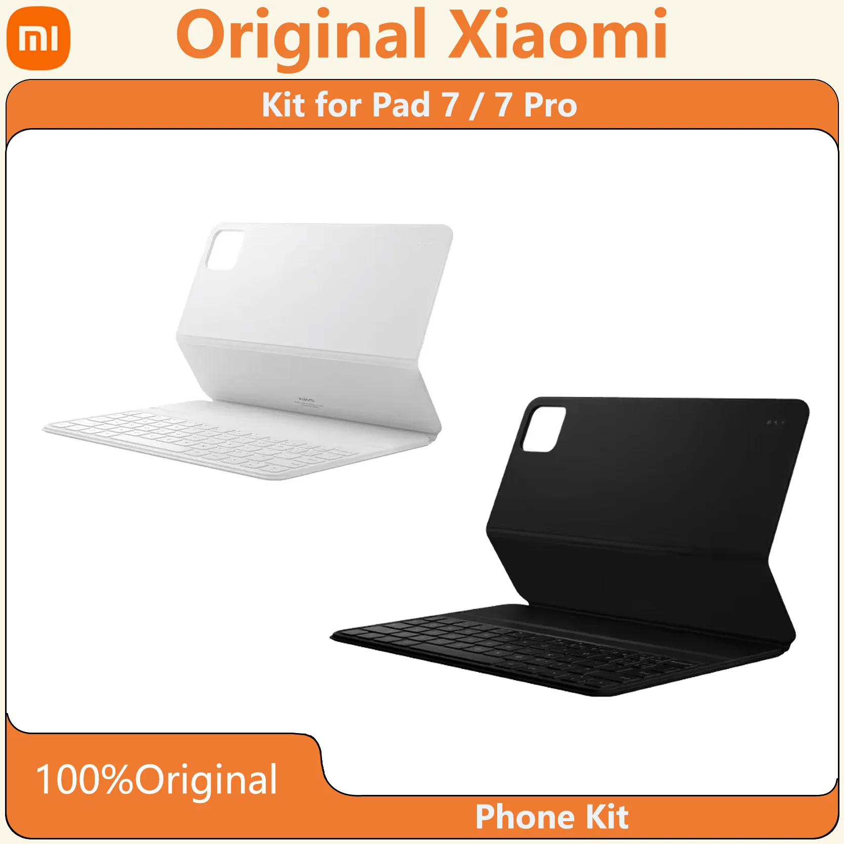 Original Xiaomi Pad 7/7 Pro Keyboard 64-Button Magnetic Keyboard Protective Case - Durable PU+PC+Glassfiber Design