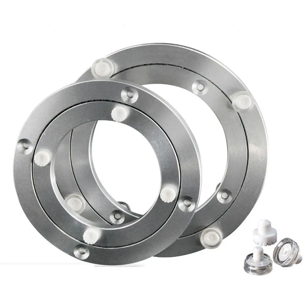 Smooth Aluminum Table Turntable Quiet Rust Resistant Rotating Bearing Base Effortless Access Convenient DIY Rotating Platform