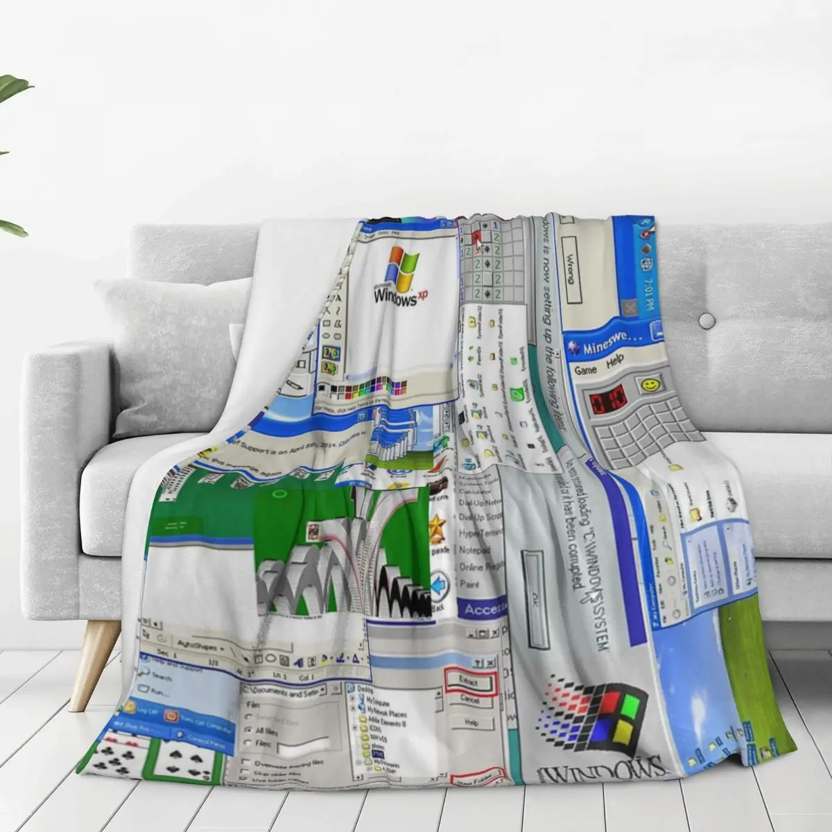 Windows XP Collage Blanket Flannel Lightweight Throw Blankets Sofa Throw Blanket For Couch Bedding Travel Throws Bedspread Quilt