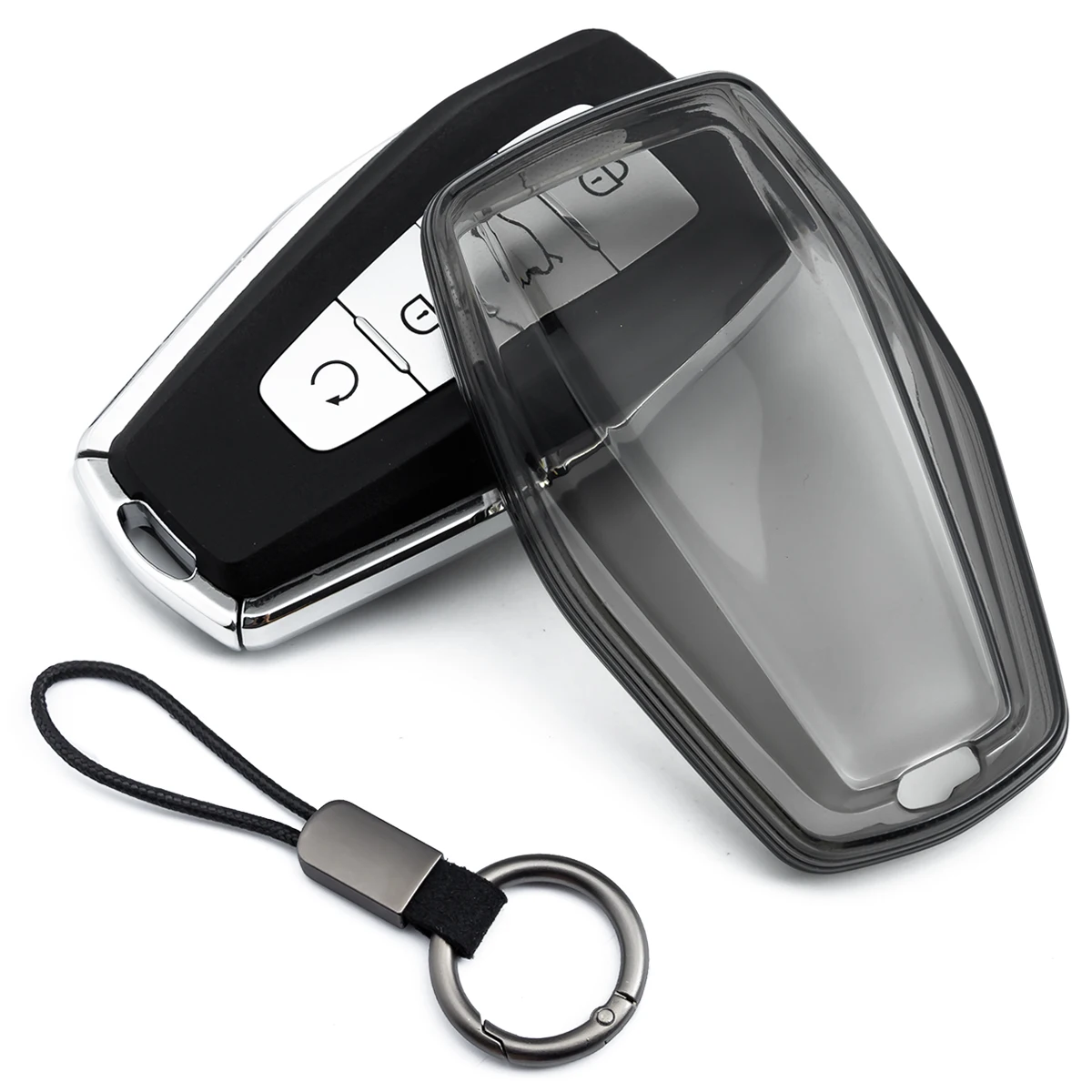 Slim Car Key Fob Case Cover Keychain For Geely Coolray Monjaro Geometry C M6 Okavango Proton X90 X50 S70 Renault Grand Koleos