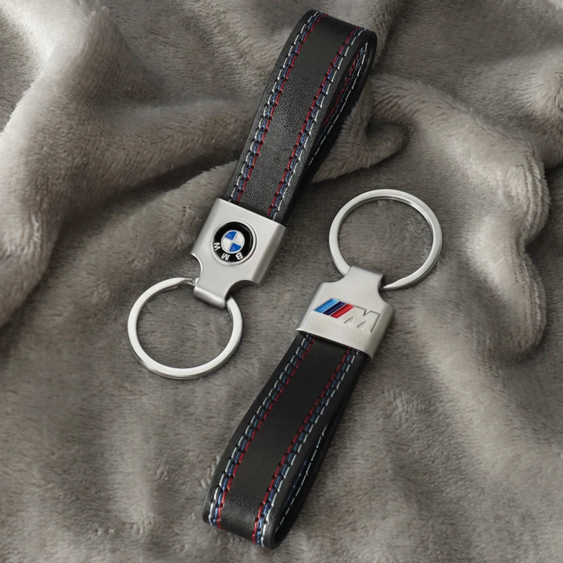 Leather Car Logo Keychian for Bmw M Performance G30 G32 3 4 5 7 M3 M4 M5 X1 X3 X5 X6 X4 E61 E60 E31 Keyring Key Holder Accessory