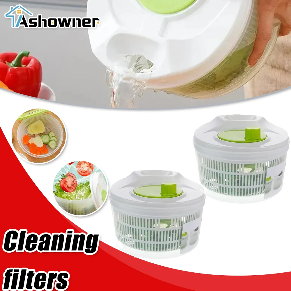 

Kitchen Fruit and Vegetable Cleaning Strainer Vegetable Washing and Drying Case Salad Rotating Crisper for Kitchen Cooking