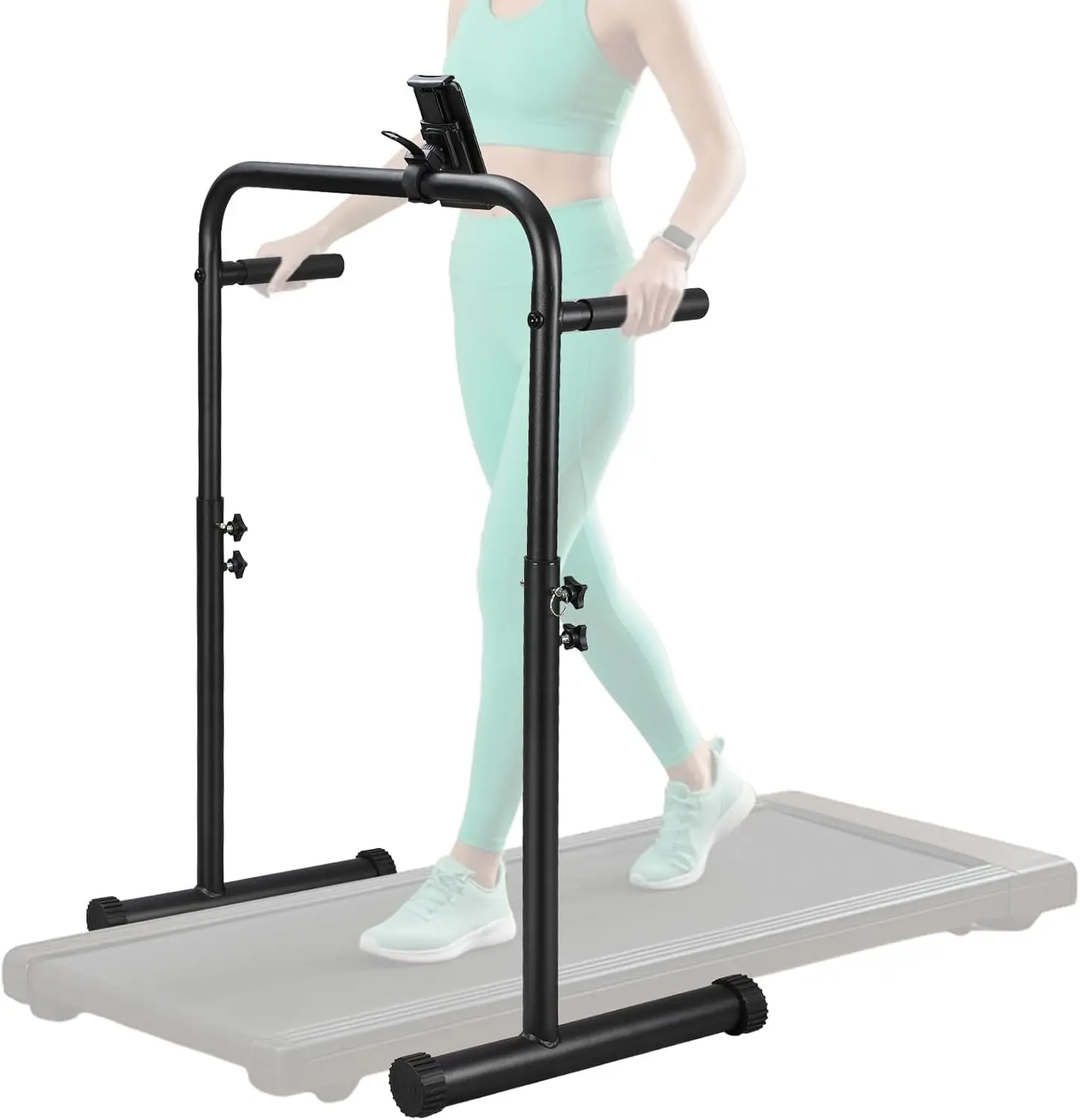 

Adjustable Treadmill Handrail for Walking Pad, Stainless Steel, Height 38.6-47.2 in, Phone Holder
