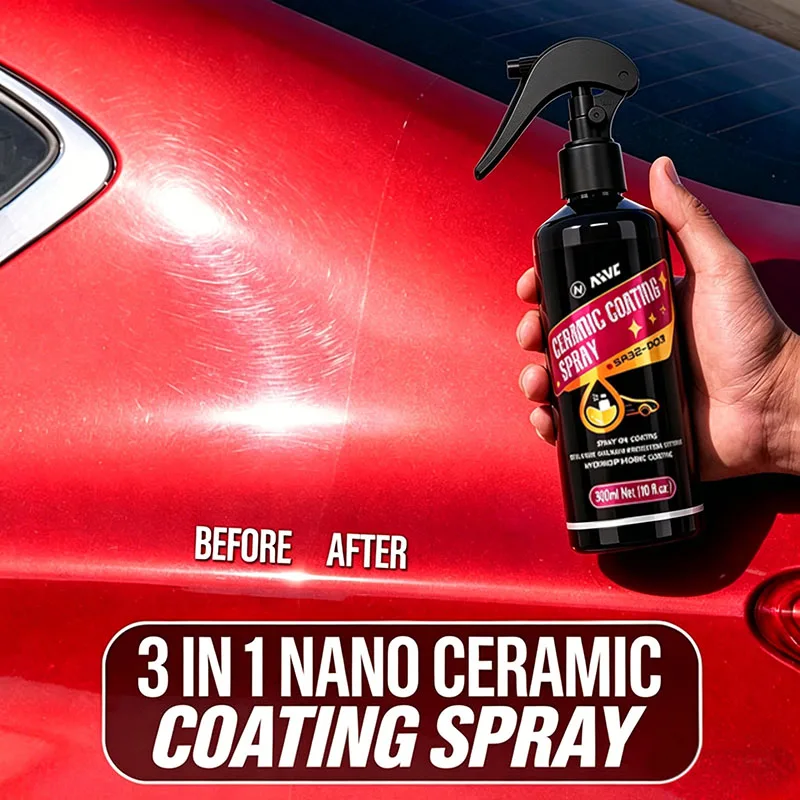 Spray de Revestimiento Cerámico para Autos, Líquido de Pulido Cristalino, Protección Duradera, Cera Hidrofóbica, Reparación de Arañazos, Brillo para Autos