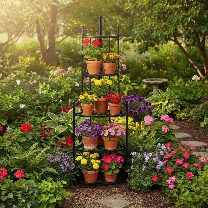 Pflanzenständer, Hornförmiger Blumentopfhalter, Schwarz