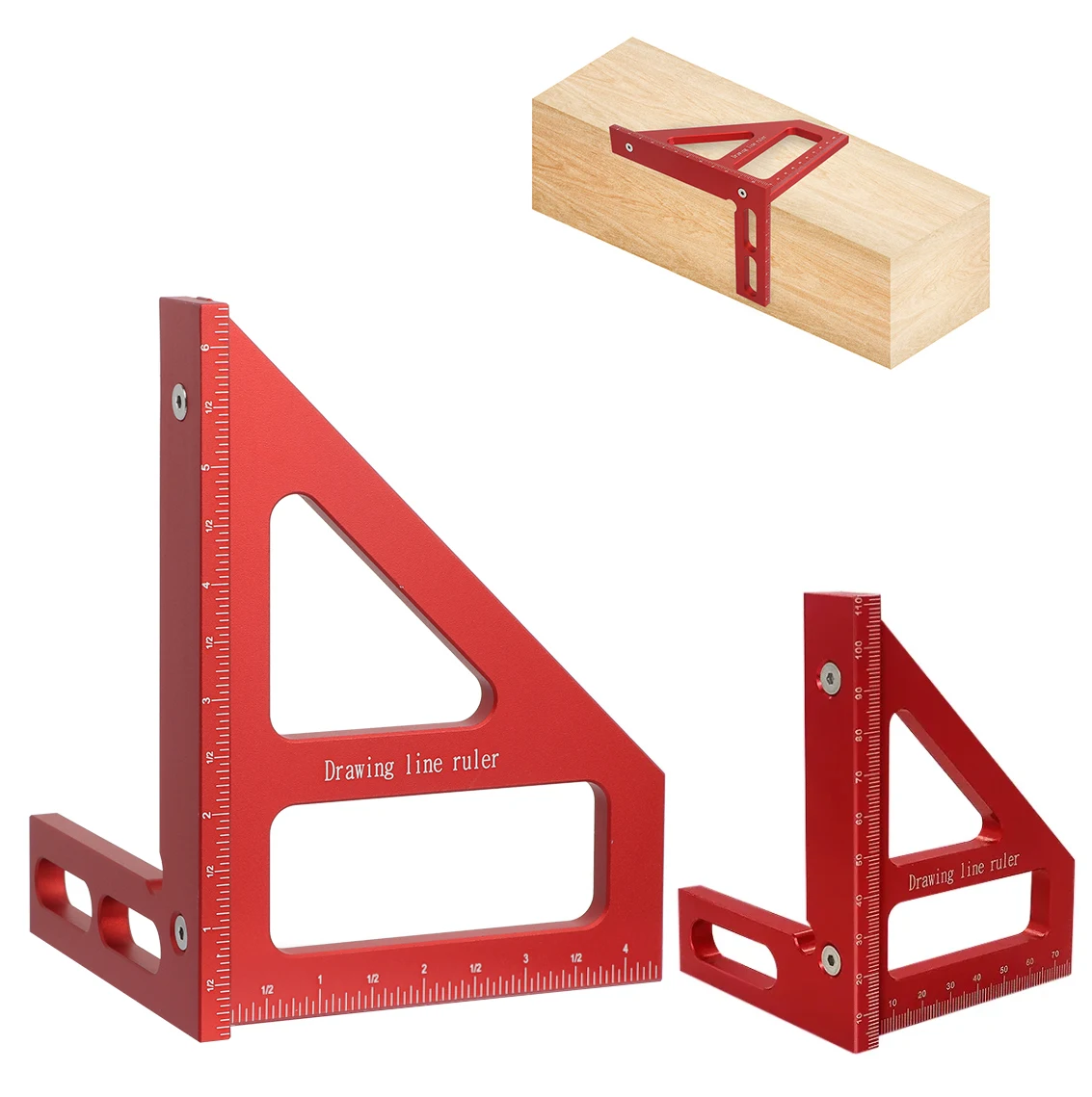 

Oversize Woodworking Square Protractor Aluminum Alloy Miter Triangle Ruler High Precision Layout Measuring Tool for Engineer Car