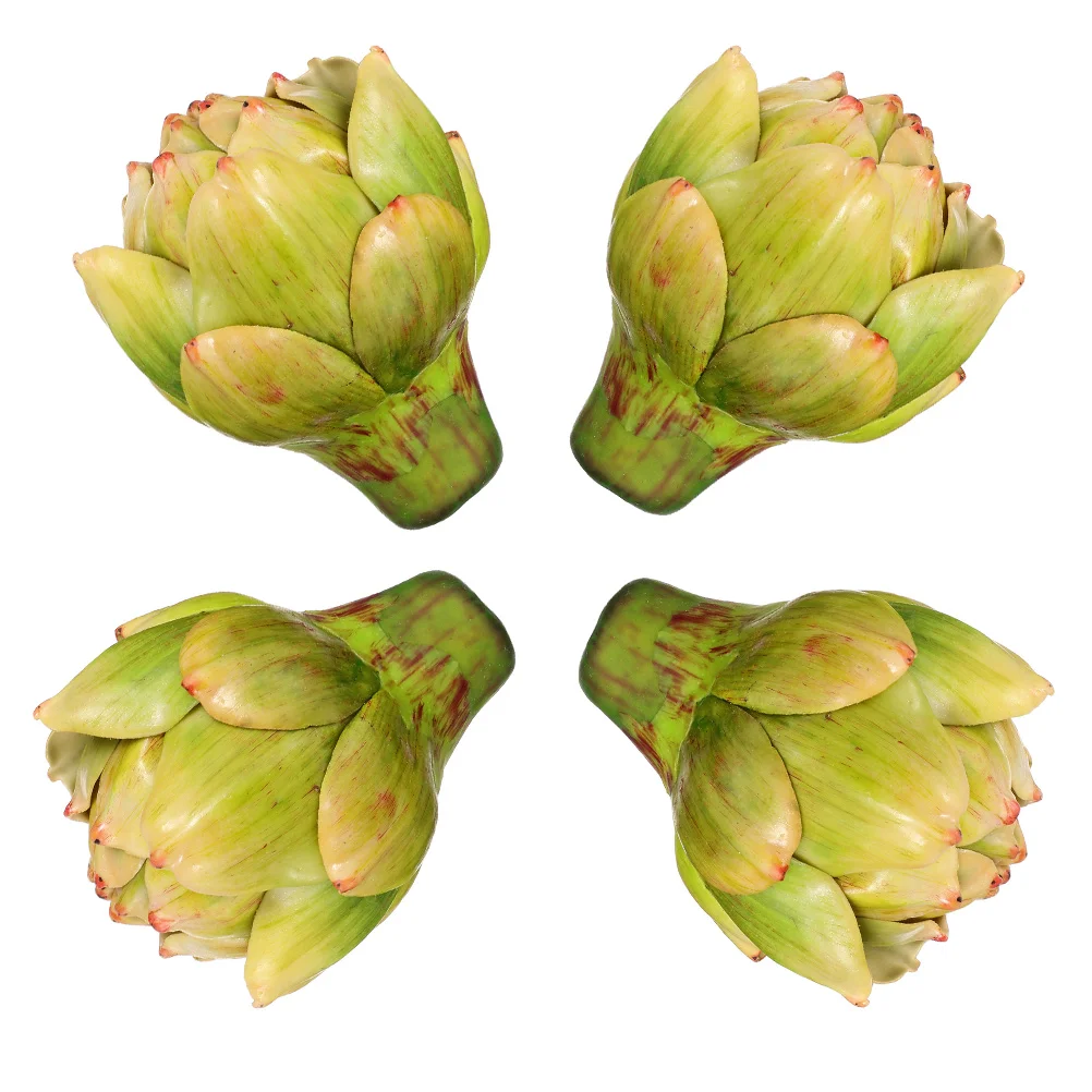 

4Pcs Faux Artichokes Artificial Plastic Plants Fake Ornament Prop for Home Garden Party Wedding Office Decoration