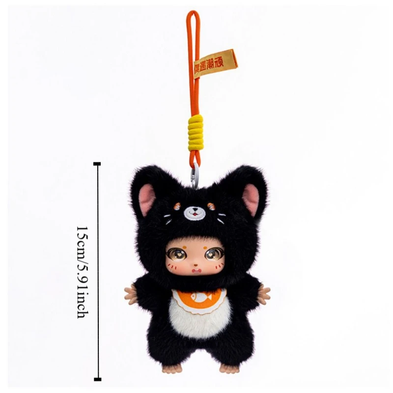 Helle farbige Tierserie, Plüschtier, große Augen, umarmbares Design, Kuscheltiere, Schlüsselanhänger, Cartoon-VINYL-Vinyl-Figurenpuppen