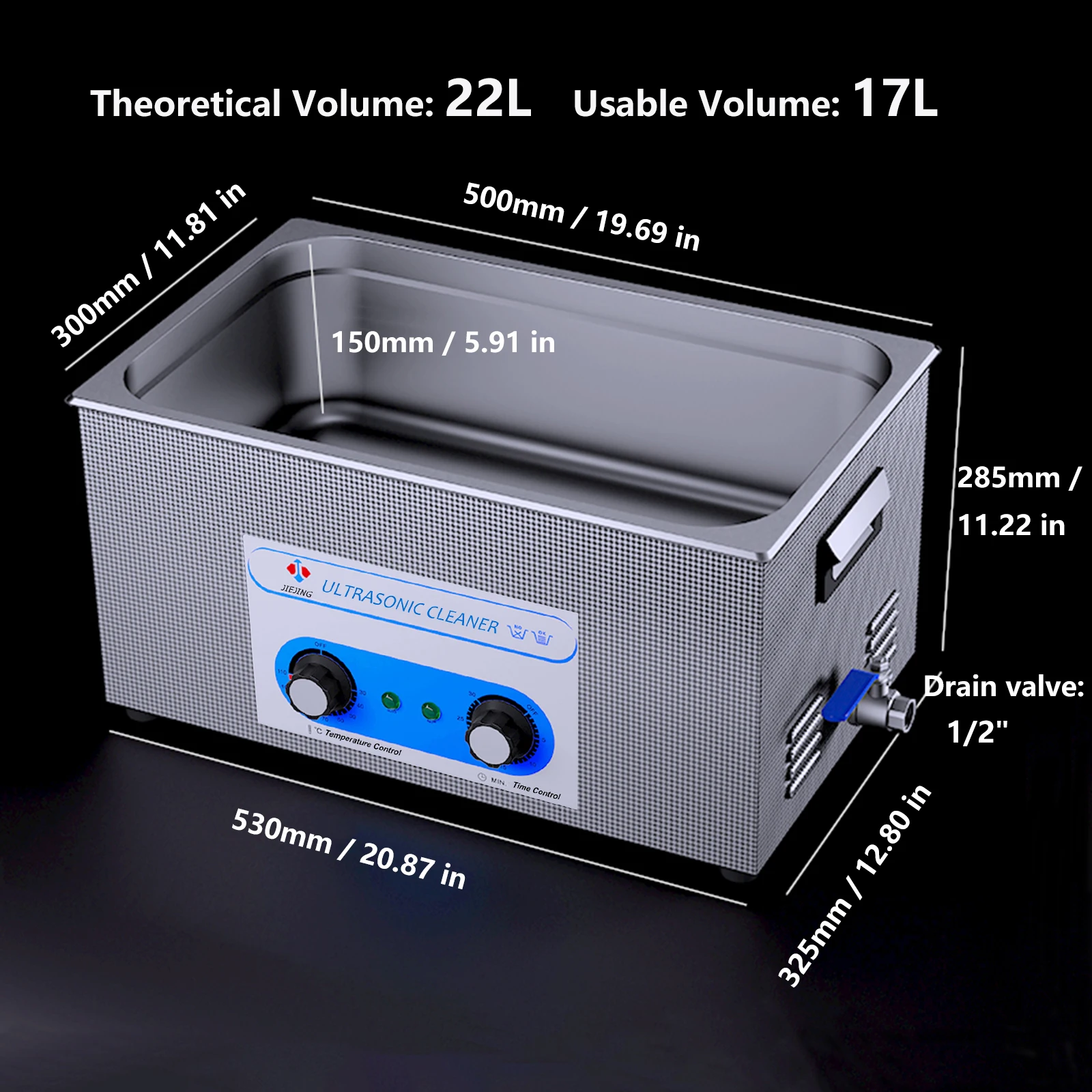 Limpiador ultrasónico 40kHz cuba ultrasónica 22L ultrasonidos limpiador máquina de limpieza ultrasónica calentada para carburador, herramientas,