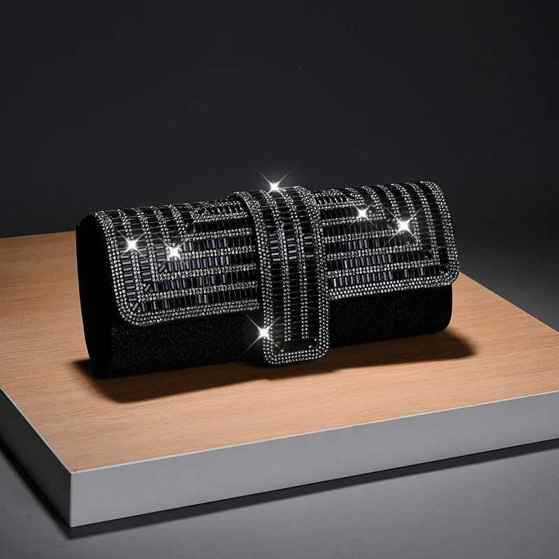 Luxuriöse Damen-Abendtasche für besondere Anlässe, Hochzeiten und Partys, Schultertasche, Handtasche mit Strasssteinen, Dinner-Geldbörse, Diamant-Clutch-Taschen – Detail 1