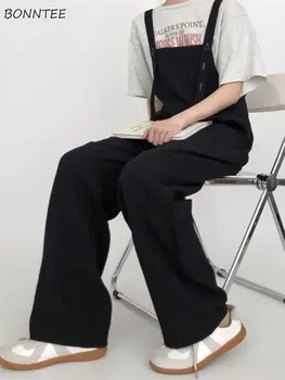 Czarne kombinezony damskie Japan Style Baggy Wide Leg New Spring Students Sweet Leisure OOTD S-4XL Breathable Overol Mujer Harajuku