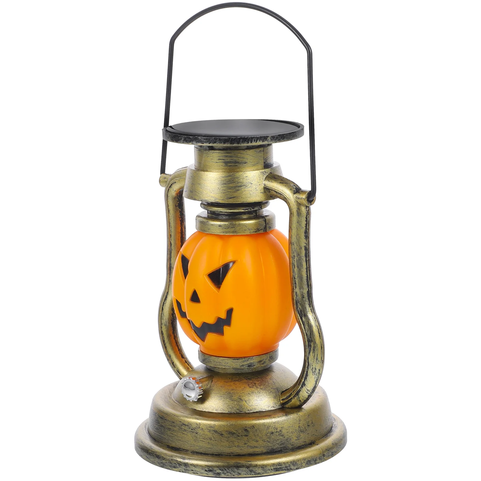 

Halloween Pumpkin Lantern Lamp Solar Powered ABS Material Vintage Decor Party Supplies Portable Night Light With H For Wall