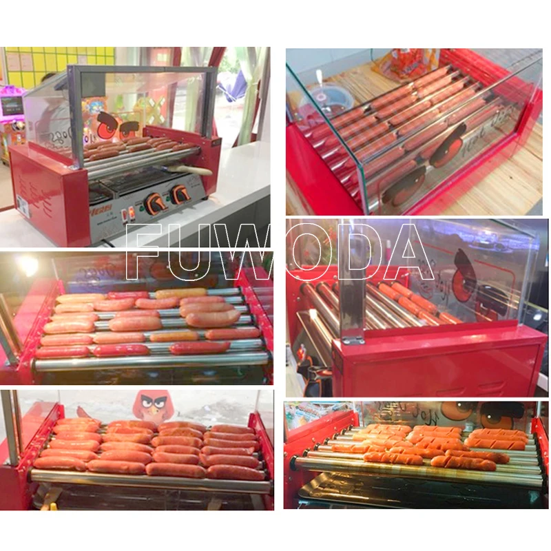 Commercial 7 Sticks Sausage Roaster Hot Dog Machine Full Automatic Sausage Machine Electric 110V 220V Hot Dog Roaster Machine