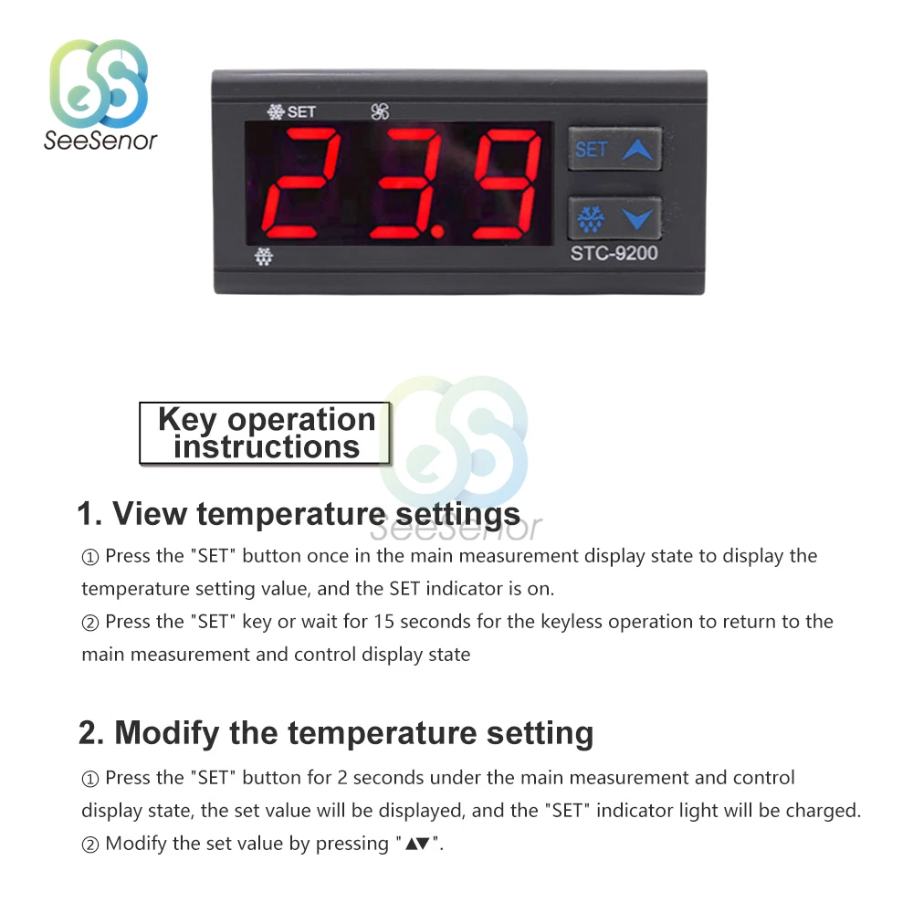 STC-9200 Heating Circulating Pump Temperature Controller Digital Display Intelligent Full-automatic Thermostat Regulator