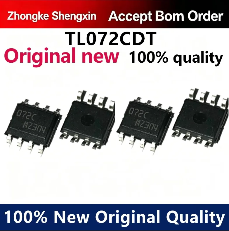 （5pcs-10pcs）New original TL072CDT TL072C SMT SOP-8 low-power operational amplifier chip IC