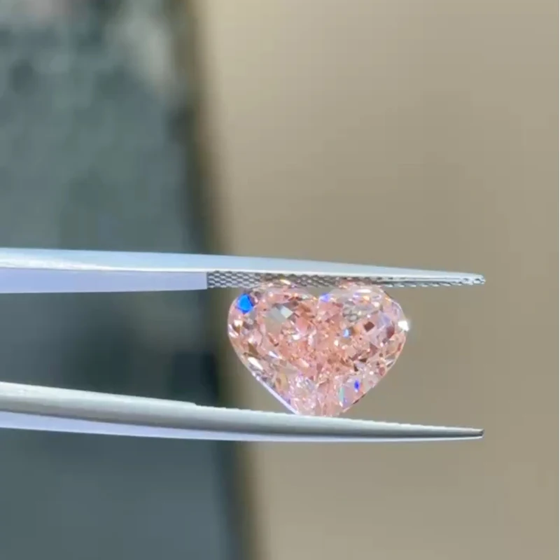 AEAW Fancy Heart Shape 6ct Fancy Pink CVD Lab Grown Diamond Loose Diamond  DEF VS-VVS