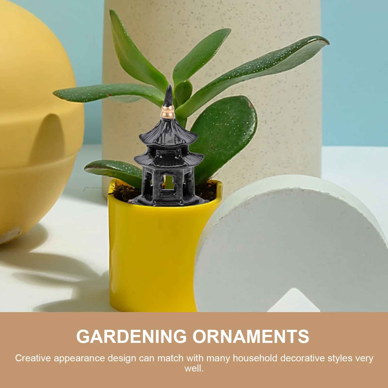 

3Pcs Tea Pet Pagoda Shape Ceramic Decor Creative Garden Ornament Outdoor Desktop Bonsai Landscape Decoration Gardening Ornaments