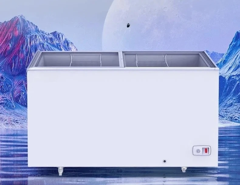 

ZH A61 Коммерческая морозильная камера, холодильная, замороженная и свежесть, большая емкость, прозрачная стеклянная островная морозильная камера