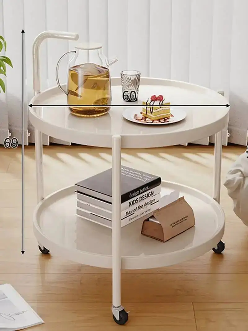 Carrito de Salón con Ruedas para Dormitorio y Sala de Estar, Carrito Auxiliar para Sofá, Estantería, Carrito de Belleza, Muebles de Salón HYST
