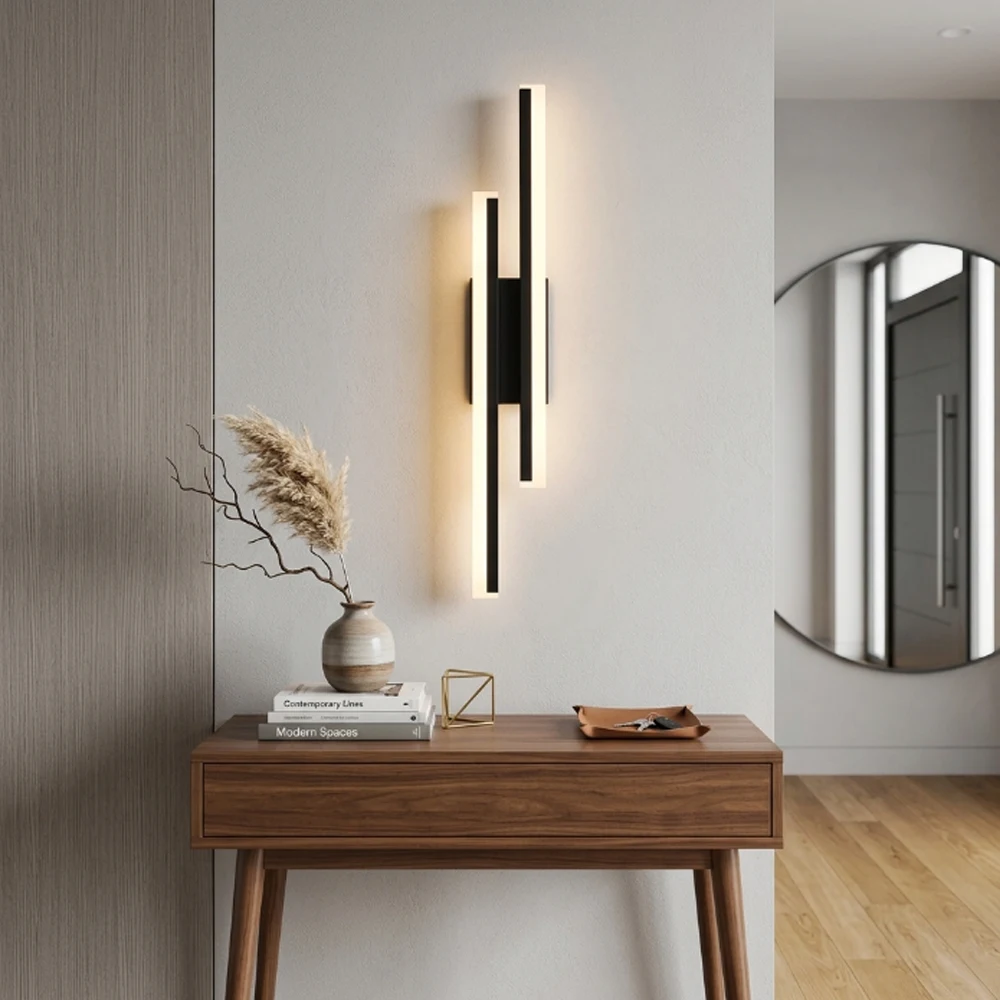 Modern LED Wall Sconces Rechargeable Wireless Installation Adjustable Dimmable For Living Room Hallway Bedroom Stairwell Office