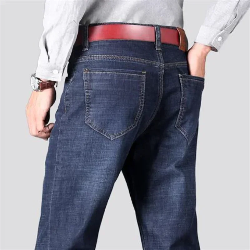 

Man Cowboy Pants with Pockets Trousers Casual Work Wear Straight Men's Jeans Baggy Large Size Cheap Classic 90s Streetwear Denim