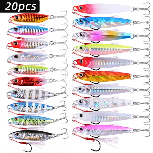 Juego de cucharas de plantilla fundidas de Metal de calidad japonesa, 20g- 60g, fundición a tierra, Jigging, peces, lubina, Señuelos de Pesca, aparejos de cebo Artificial