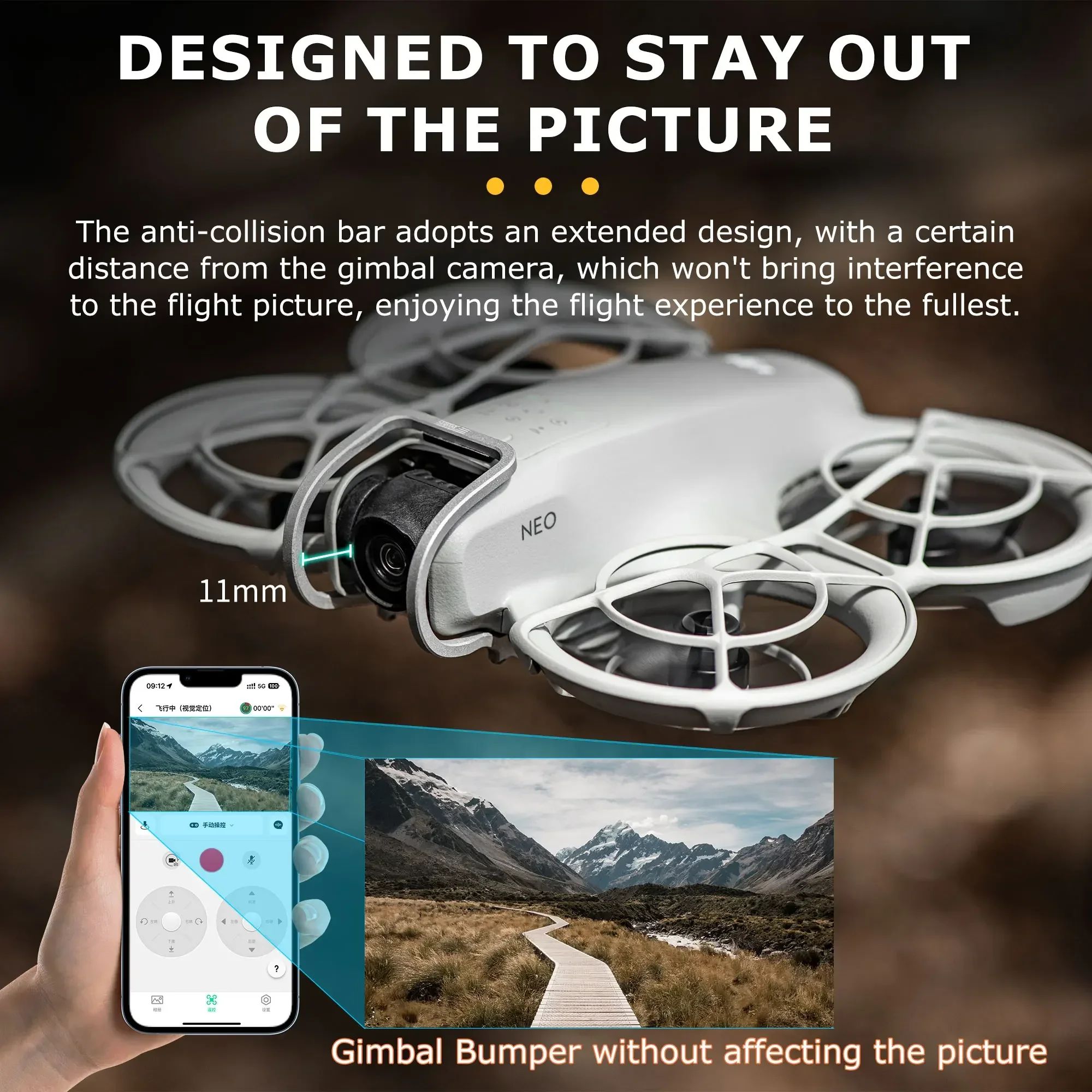 ジンバルバンパーdji neo,効果的な保護,衝突防止保護バー,金属カメラレンズプロテクター,アクセサリー