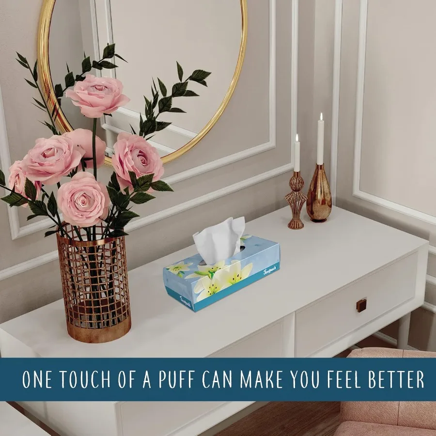 ファイントゥッチ 2プライ フェイシャルティッシュ 6箱入り 130枚入り ソフトティッシュ 合計780枚 強くて優しいティッシュ 家庭 オフィス 旅行 日常使いに