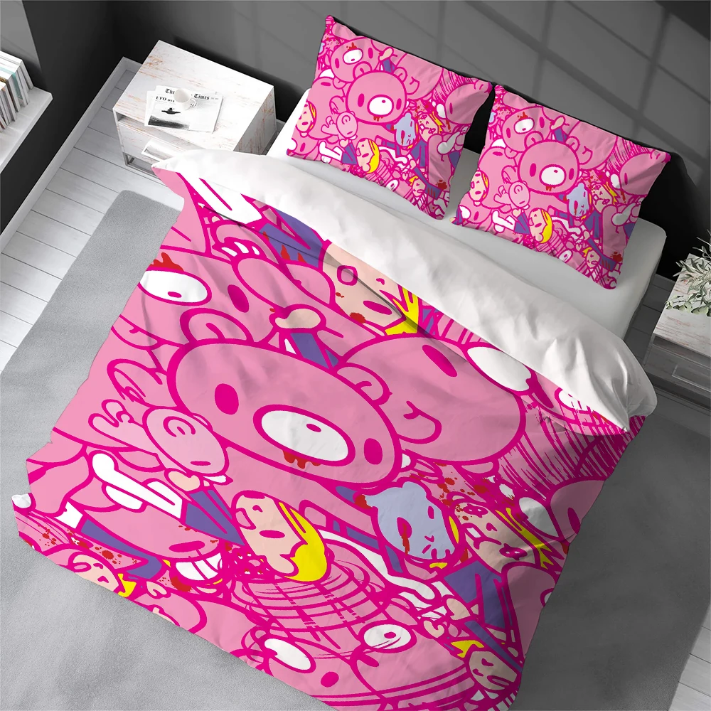 

G-Gloomy B-Bear Cute Duvet Cover Set Soft Wash Bed 3 Piece Summer Comfortable Student Dormitory Home Baby Bedding Best seller