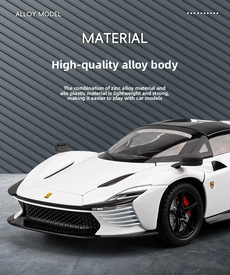 1:22 스케일 SP3 스포츠카 - 합금 풀백 장난감, 플라잉 윙 도어 및 음향광학 효과, 시뮬레이션 자동차 모델