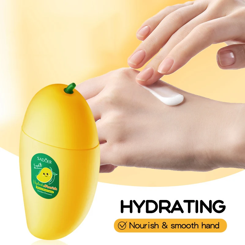 SADOER Mango Peach Aloe Vera Lemon Fruit Shape Hand Cream Moisturizing Brightening Repairing Hand Creams For Hands Skin Care