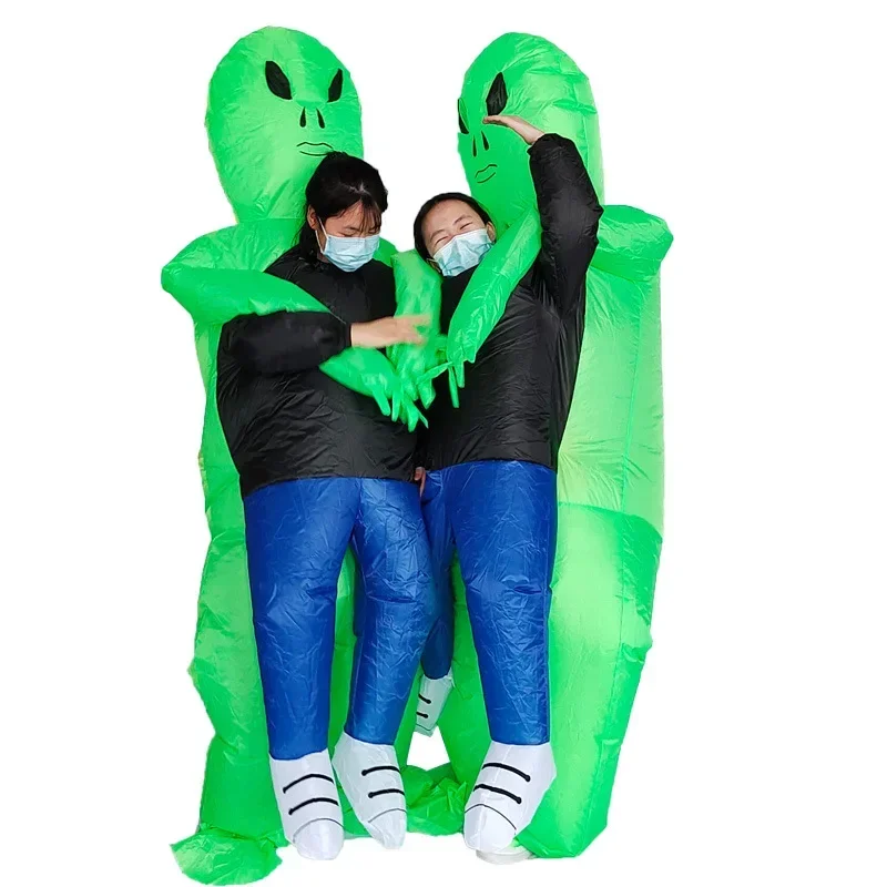 Excellent costume de cosplay de fantôme à l'effigie d'un fantôme qui se serre dans les bras, accessoires de fête, spectacle, ambiance amusante, combinaison gonflable d'alien pour Halloween