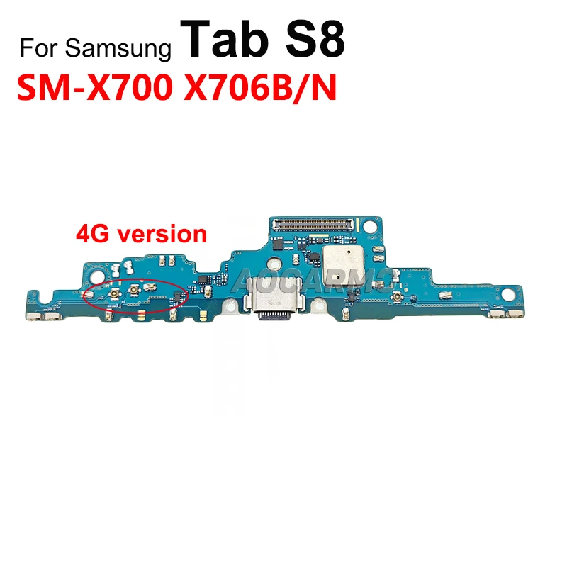 Aocarmo For Samsung Galaxy Tab S8 X706B/N X706 X700 Charging Port Charger Plug Dock Connector Flex Cable Repair Parts