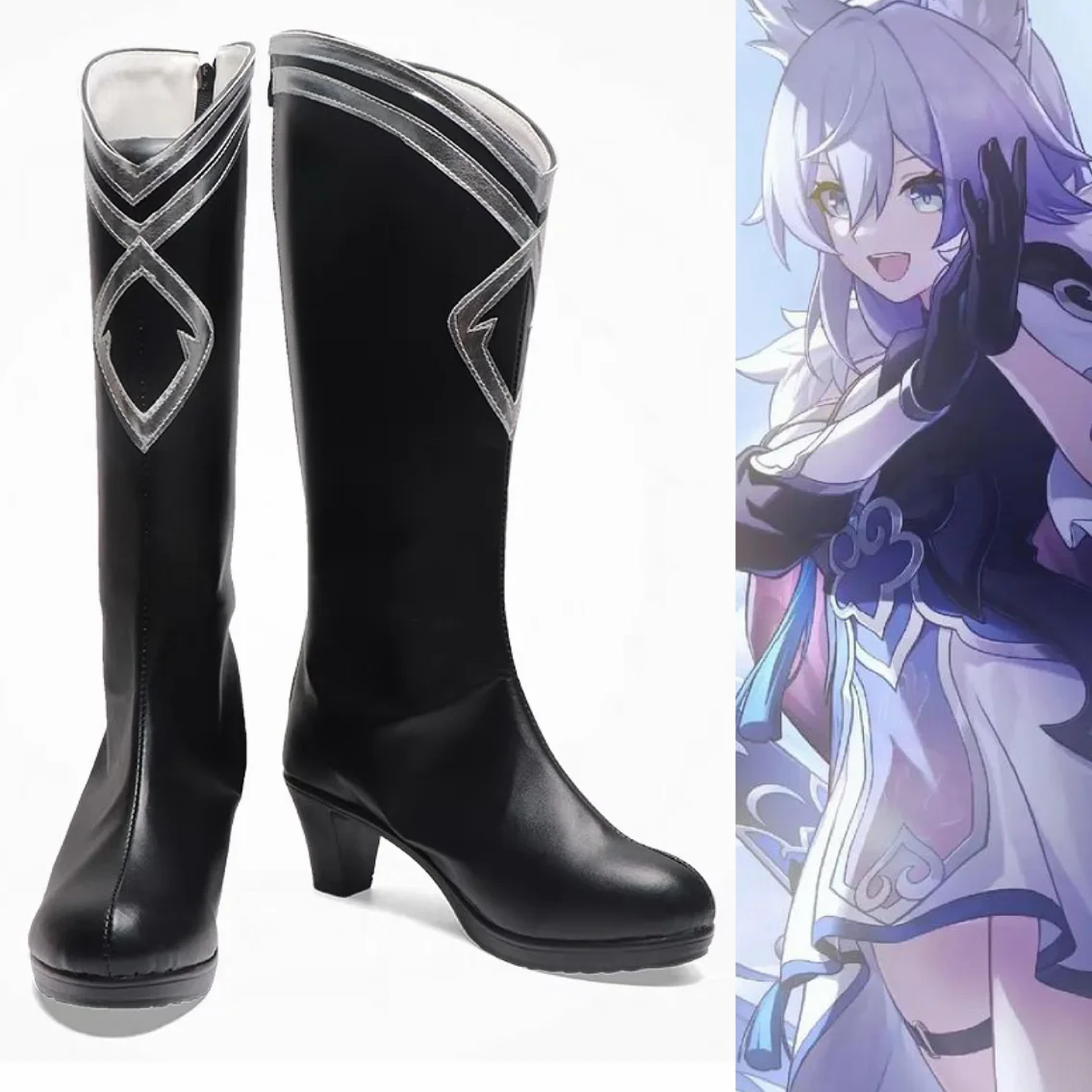 Baiheng Cosplay Boots Game Honkai:Star Rail Honkai Women Halloween Shoes Foxian Baiheng Cosplay Shoes