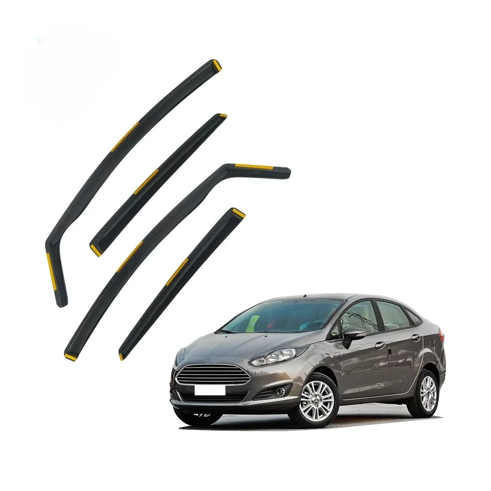 IN-CHANNEL Tape-On Premium Window Visor Wind Deflector For FORD FIESTA MK6 2008-2017 Vent Deflectors Rain Sun Guards