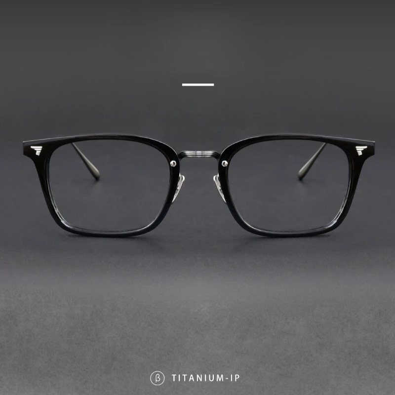 جديد ريترو وصفة طبية P-559GT التيتانيوم خلات مربع النظارات الإطار الرجال قصر النظر النظارات للنساء الأزرق حجب مشهد