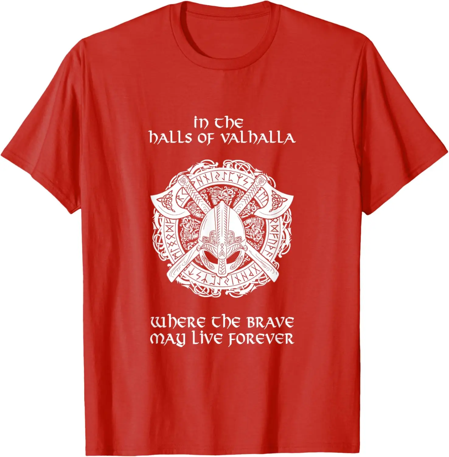 Nordic Warrior Prayer - Halls of Valhalla T-Shirt 100% Cotton O-Neck Short Sleeve Summer Casual Mens T-shirt Streetwear