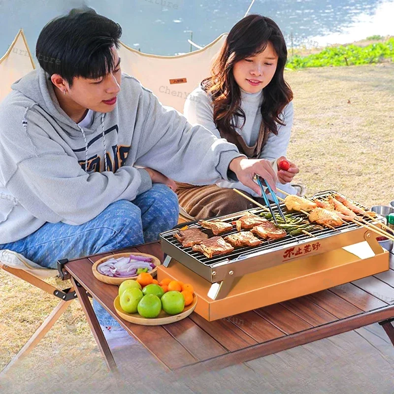 Camping Picnic Outdoor Stove Portable Minitype Furniture Barbecue Outdoor Seasoning Rack Gridiron Stove Branden Van De Oven