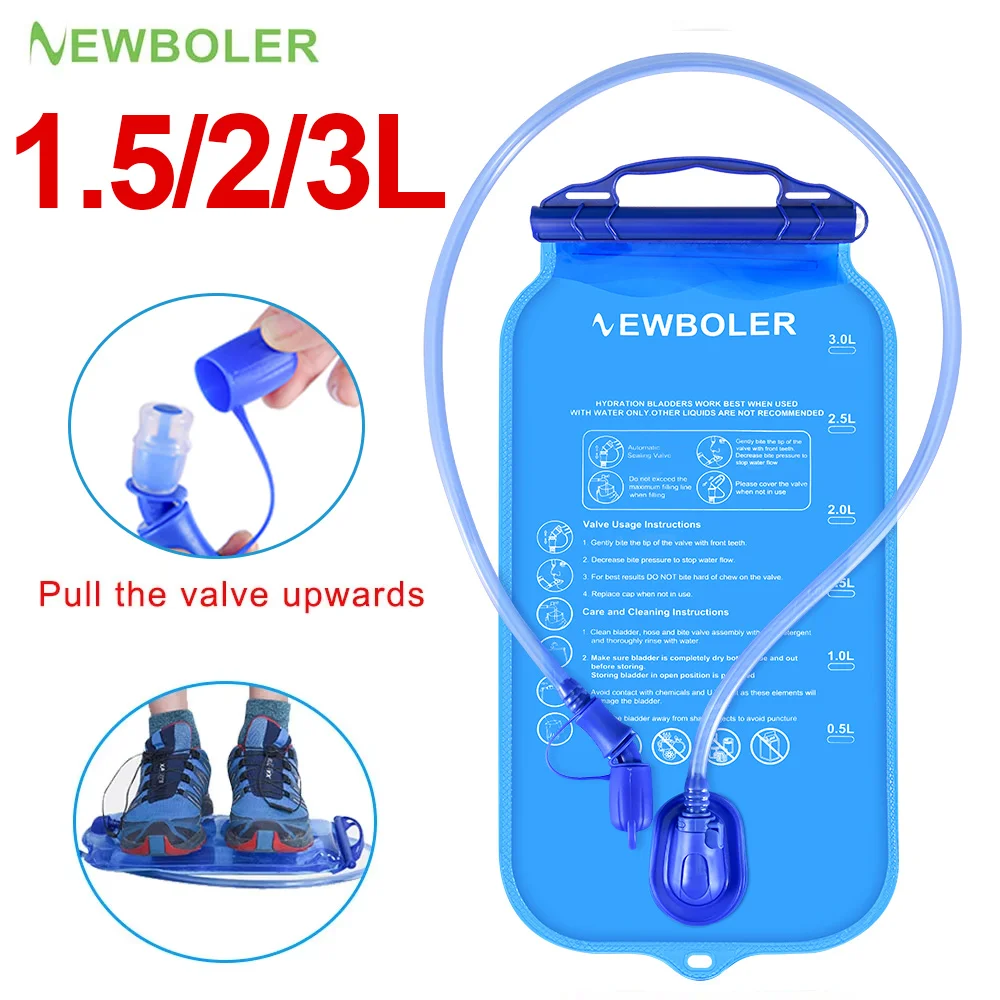 NEWBOLER-paquete de hidratación para depósito de agua, bolsa de almacenamiento sin BPA, 1,5 l, 2L, 3L, chaleco de hidratación para correr, mochila