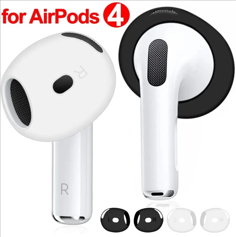 For AirPods 4 Soft Silicone Eartips Earbuds Anti-slip Earphone Protective Sleeve Ear Covers for Apple AirPods 4th Gen Cover Skin