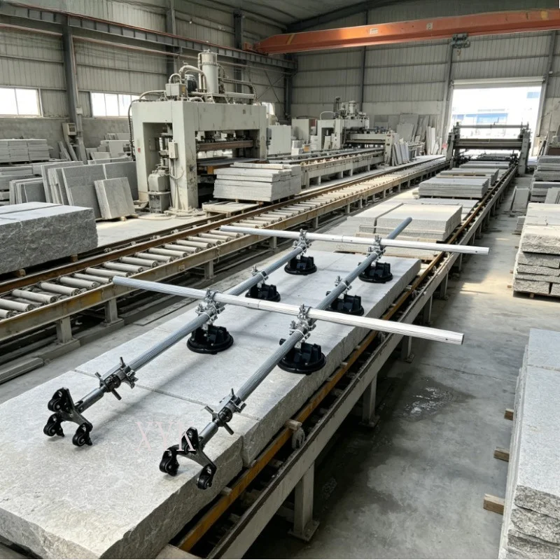 Ceramic Tile Lifting Rack Glass Slab Transport Trolley With Base Wheels 8 Inch Vacuum Suction Cup Large Slab Lifting Tool