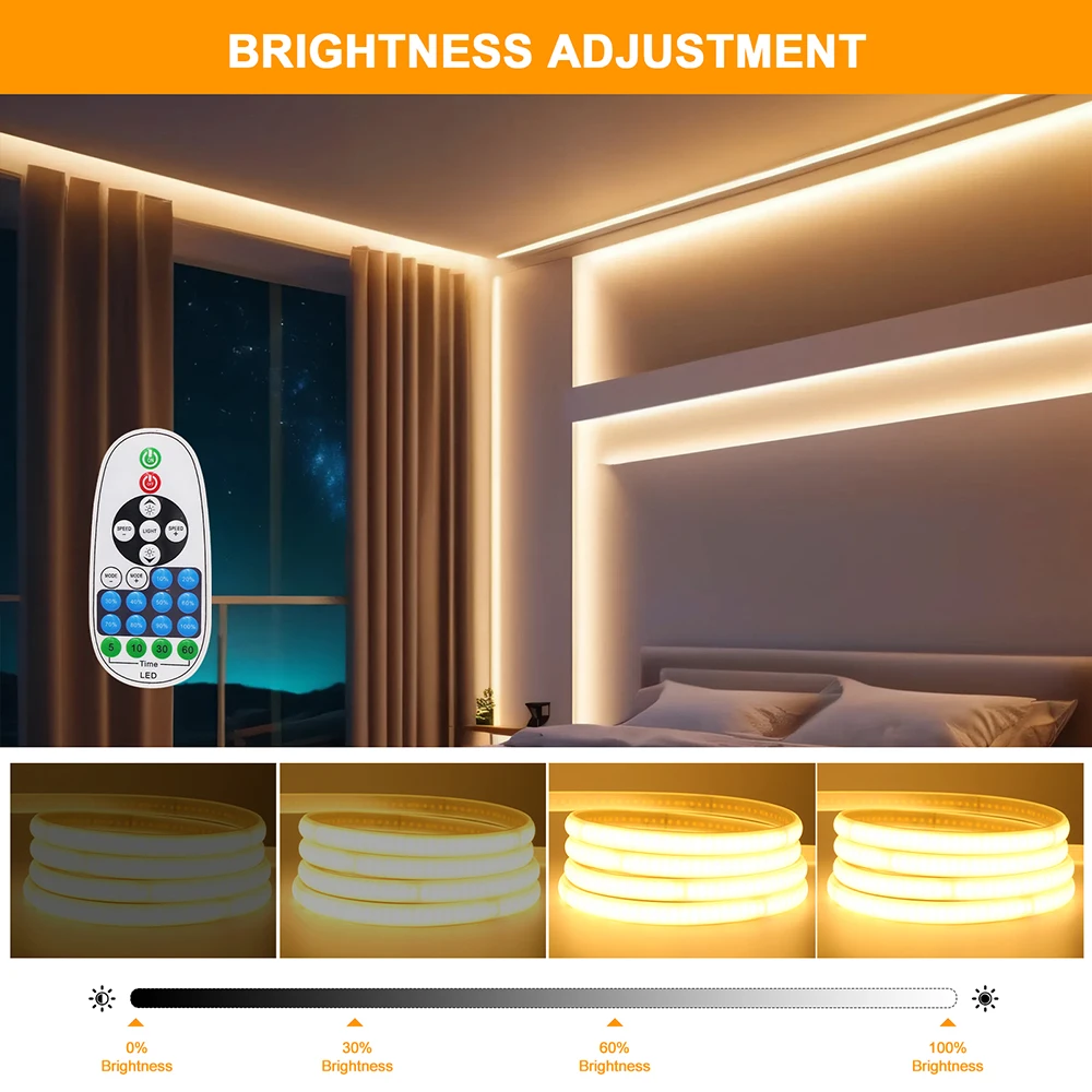 عكس الضوء 220 فولت COB النيون LED قطاع ضوء 23Key IR التحكم عن بعد الاتحاد الأوروبي المملكة المتحدة الاتحاد الأفريقي قابس طاقة 240LED مقاوم للماء شريط مرن إضاءة المنزل