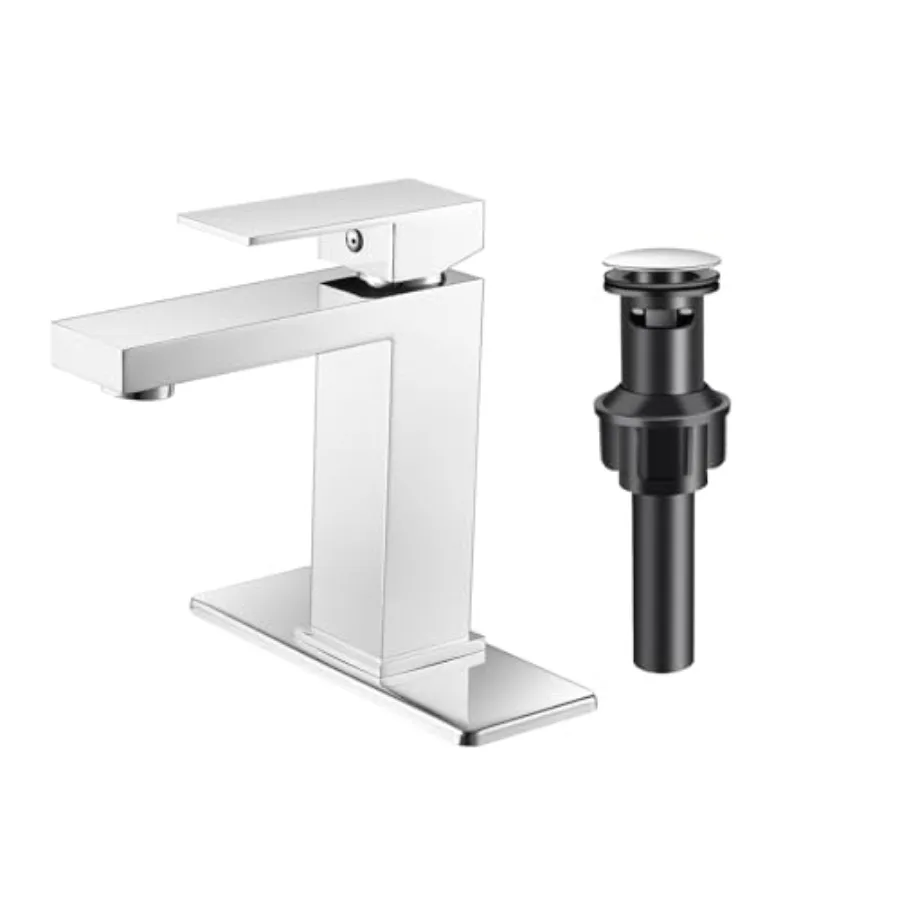 

Bathroom Faucet Single Handle Single Hole Bathroom Sink Faucet with Pop-Up Drain and Deck, for Basin Mixer Tap RV Sink Farmhous