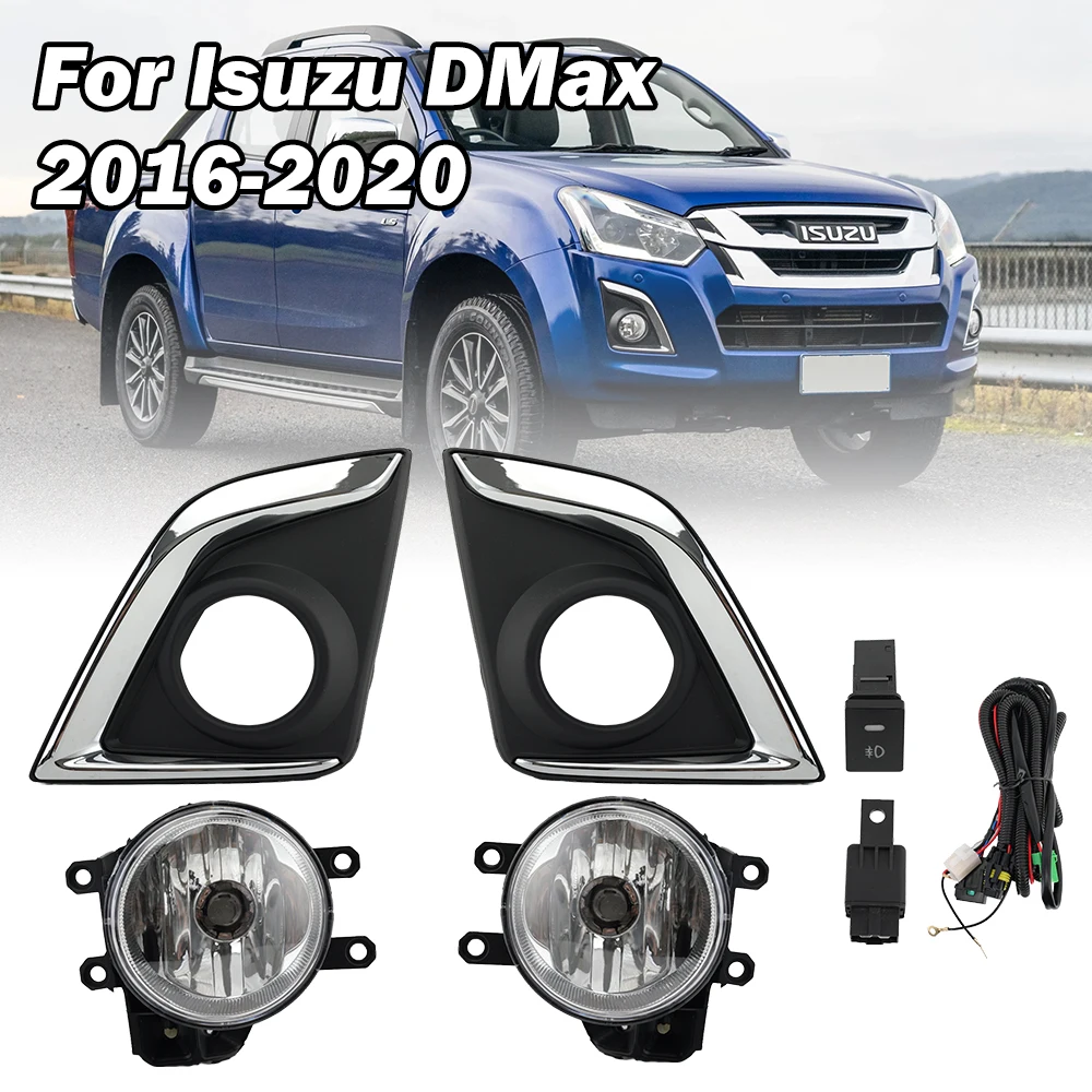 

Галогенные противотуманные фары для ISUZU D-MAX 2016 2017 2018 2019, передний бампер, противотуманные фары, рамка для вождения, автозапчасти, аксессуары