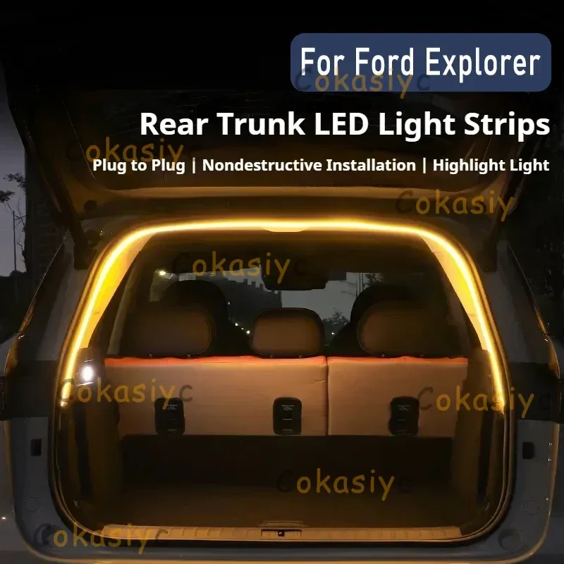 

Car Trunk Lighting Fit For Ford Explore Trunk Atmosphere Light Modified Light Bar Strip Decorative Lamp Car Interior Accessories