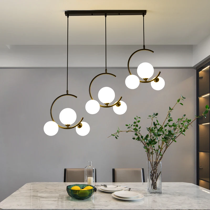 

Nordic G9 LED Glass Ball Pendant Light Suitable for Kitchen Island Dining Table Living Room Bedroom Chandelier Lighting Fixture