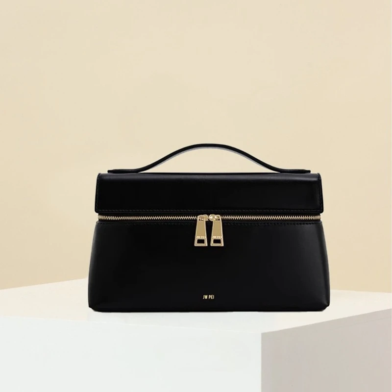 JW PEI 2025 new spring, lunchbox shoulder crossbody new ladies handbag commuter fashion genuine leather bag female ,top handles