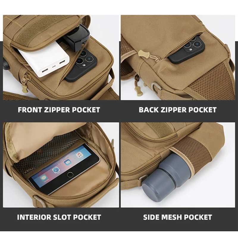 Chest Bag Tactical Sling Pack Multi-pocket Crossbody Bags Outdoor Sport Shoulder Sack For Men Women Hiking Camping Equipment
