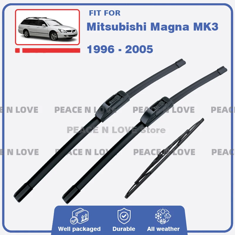

Front Rear Wiper Blades For Mitsubishi Magna MK3 1996 - 2005 3PC Windscreen Windshield Window Brushes Refills Car Accessories