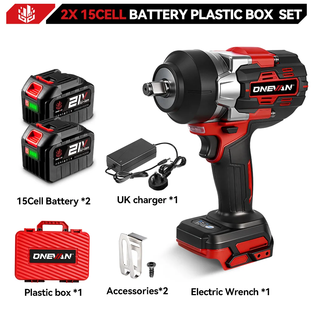 ONEVAN 2800N.M Borstelloze Elektrische Slagmoersleutel 1/2 Inch Draadloze Momentsleutel Boor Power Tool Voor Makita 18V Batterij pin